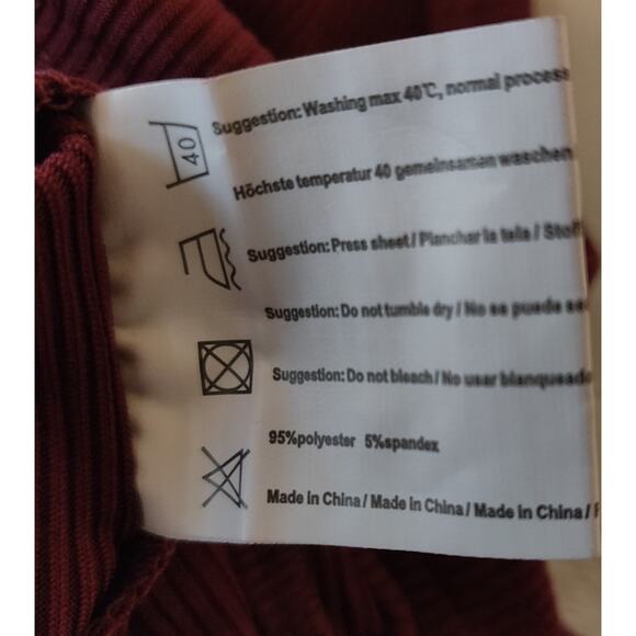 Ekouaer Cropped Ribbed Top Women's 2XL BURGUNDY Drawstring Ruching Sleeveless - Picture 6 of 9